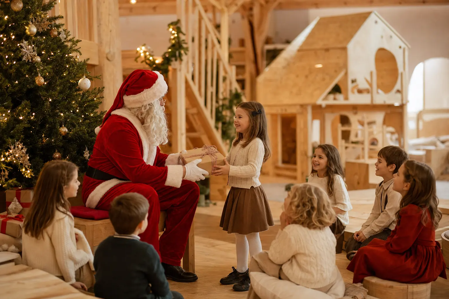 Deda Mraz dijeli paketiće djeci u Kidstownu